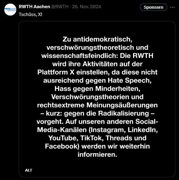Screenshot eines X-Posts